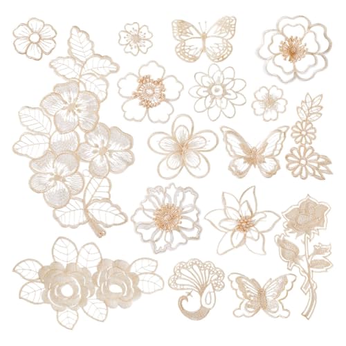 AHANDMAKER 17 Stück 17 Stile Stickerei Spitzenapplikation. Blumen Spitzen Stickapplikationen Schmetterlingsflicken Zum Aufnähen Beige Spitzenflicken Zum Ausbessern von Kleidung Hochzeitskleid AHANDMAKER 17 Stück 17 Stile Stickerei Spitzenapplikation. Blumen Spitzen Stickapplikationen Schmetterlingsflicken Zum Aufnähen Beige Spitzenflicken Zum Ausbessern von Kleidung Hochzeitskleid von AHANDMAKER