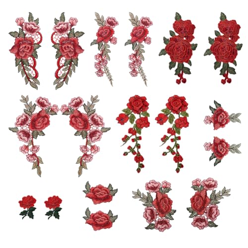 AHANDMAKER 18 Stück Rote Rose Stickerei Blumen Applikation Zum Aufnähen. 9 Stil Rosenblüten Aufnäher Blumen Aufnäher Zum Aufbügeln Für DIY Dekoration. Kleidung Taschen AHANDMAKER 18 Stück Rote Rose Stickerei Blumen Applikation Zum Aufnähen. 9 Stil Rosenblüten Aufnäher Blumen Aufnäher Zum Aufbügeln Für DIY Dekoration. Kleidung Taschen von AHANDMAKER