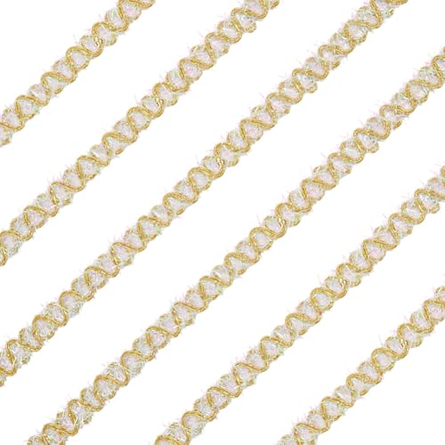 AHANDMAKER 18 Yards Gold Braid Trim 14mm Paillettenband Metallisch Geflochtener Spitzenbesatz Geflochtenes Polyesterband Dekorativer Kantenbesatz Glitzerborte Für Näh Und Verpacken Geschenken AHANDMAKER 18 Yards Gold Braid Trim 14mm Paillettenband Metallisch Geflochtener Spitzenbesatz Geflochtenes Polyesterband Dekorativer Kantenbesatz Glitzerborte Für Näh Und Verpacken Geschenken von AHANDMAKER