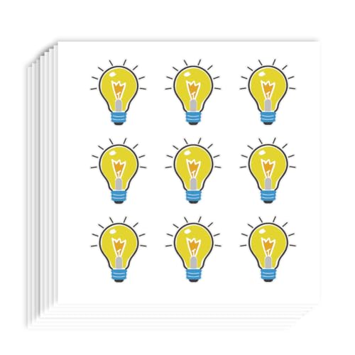 AHANDMAKER 180 Stück Selbstklebende Glühbirnenaufkleber, 0.94x0.82 Zoll Glühbirne Scrapbook Papier, Glühbirnen-Aufkleber Für Planer, Kalender, Party-Dekor, Geschenktüte, Siegel Für Party von AHANDMAKER