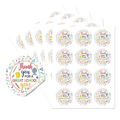AHANDMAKER 2" Aufkleber „Danke Für Ein Tolles Schuljahr“, 60 x Kreisförmige Aufkleber Für Lehrer-Anerkennungspartys., Partygeschenke Zum Lehrertag, Umschlagsiegel AHANDMAKER 2" Aufkleber „Danke Für Ein Tolles Schuljahr“, 60 x Kreisförmige Aufkleber Für Lehrer-Anerkennungspartys., Partygeschenke Zum Lehrertag, Umschlagsiegel von AHANDMAKER