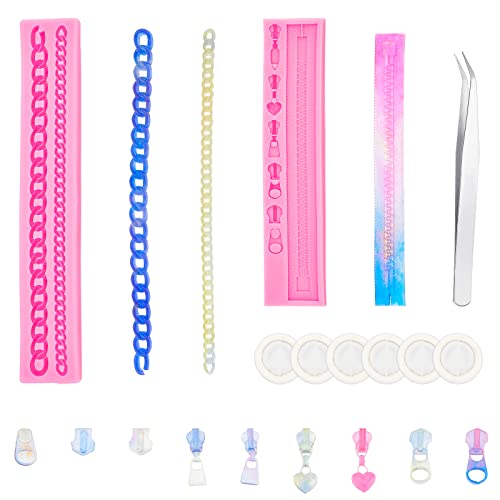 AHANDMAKER 2 Pcs Ketten Silikon Fondant Formen Set, Diamant-Kette Form für Kuchen dekorieren Perlen Backen Form Handtasche Form mit Pinzette und Finger Cot für DIY Zucker Cupcakes Bonbons Tonform AHANDMAKER 2 Pcs Ketten Silikon Fondant Formen Set, Diamant-Kette Form für Kuchen dekorieren Perlen Backen Form Handtasche Form mit Pinzette und Finger Cot für DIY Zucker Cupcakes Bonbons Tonform von AHANDMAKER