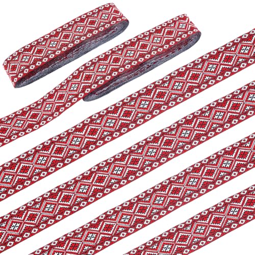 AHANDMAKER 2 Rolle 15 Yards Bestickter Besatz Ethnisches Jacquardband 1.25 Zoll Breites Rauten Stickband Gewebtes Band Zum Nähen von Kleidung Hochzeitsgeschenkverpackungen AHANDMAKER 2 Rolle 15 Yards Bestickter Besatz Ethnisches Jacquardband 1.25 Zoll Breites Rauten Stickband Gewebtes Band Zum Nähen von Kleidung Hochzeitsgeschenkverpackungen von AHANDMAKER