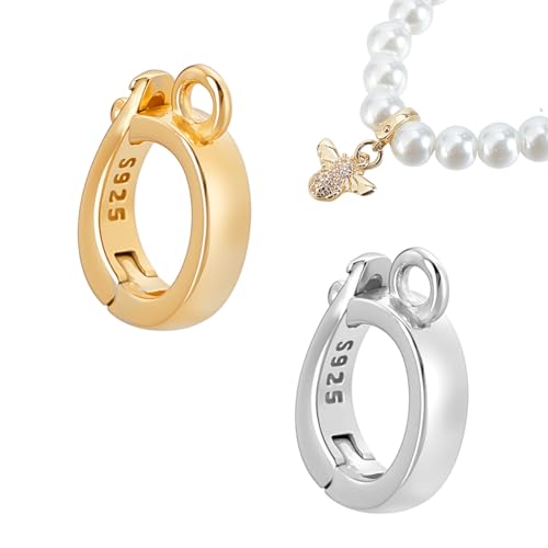 AHANDMAKER 2 Stück 2 Farben 925 Sterlingsilber Doppel Bail Verschlüsse Anhänger Bails Halsketten Verstärker Verschluss 10mm Armband Verlängerungsverschluss Ringe Verbindungs Karabiner AHANDMAKER 2 Stück 2 Farben 925 Sterlingsilber Doppel Bail Verschlüsse Anhänger Bails Halsketten Verstärker Verschluss 10mm Armband Verlängerungsverschluss Ringe Verbindungs Karabiner von AHANDMAKER