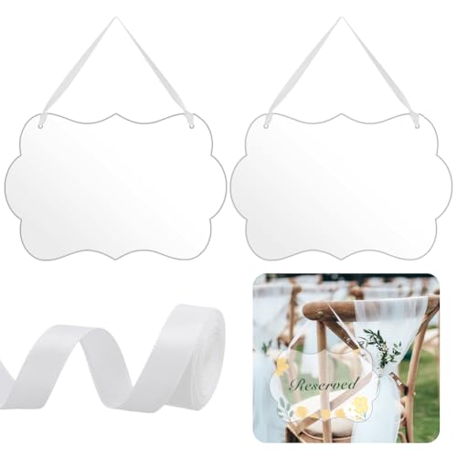 AHANDMAKER 2 Stück Acryl Hängeschild. Rechteckige „Reserviert“ Schilder Für Hochzeitsstühle Reservierte Sitzplatzschilder Mit Bändern Willkommensschilder Für Hochzeitsessen AHANDMAKER 2 Stück Acryl Hängeschild. Rechteckige „Reserviert“ Schilder Für Hochzeitsstühle Reservierte Sitzplatzschilder Mit Bändern Willkommensschilder Für Hochzeitsessen von AHANDMAKER