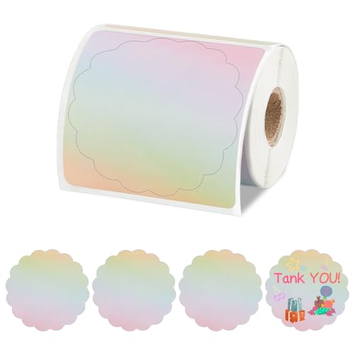 AHANDMAKER 2" Thermo Aufkleber Etiketten Selbstklebende Blumenform Thermodirektetiketten Rollenaufkleber Etiketten Wasserfester Etikettendrucker Für Logodesign Namensschild QR Code von AHANDMAKER