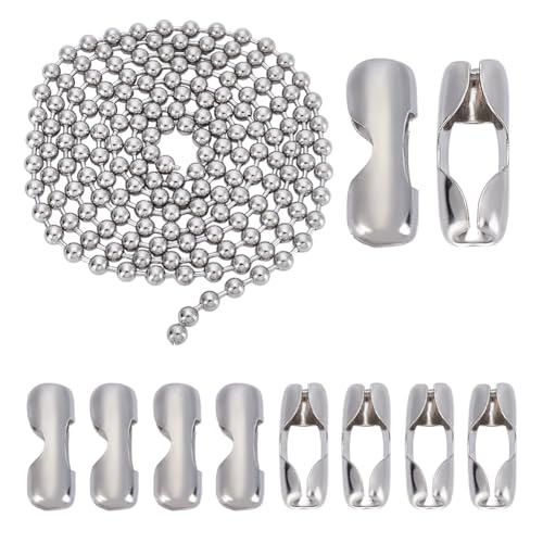 AHANDMAKER 2.19 Yards 8mm Edelstahl Kugelketten Mit 10 passenden Verbindern Halsketten Mit Kugelperlen Aus Edelstahl In Farbe Für Die Schmuckherstellung DIY Handwerk AHANDMAKER 2.19 Yards 8mm Edelstahl Kugelketten Mit 10 passenden Verbindern Halsketten Mit Kugelperlen Aus Edelstahl In Farbe Für Die Schmuckherstellung DIY Handwerk von AHANDMAKER