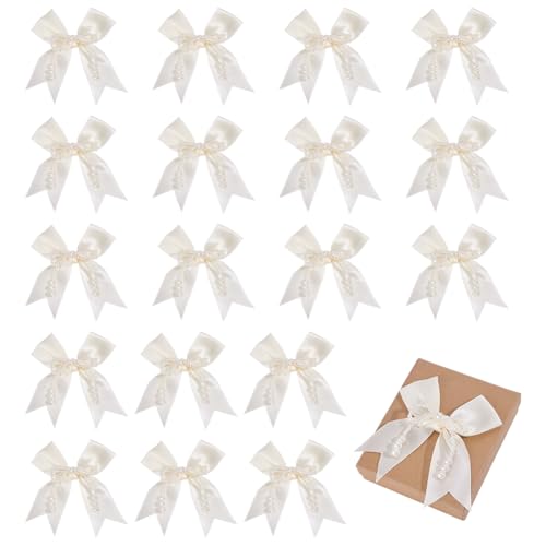 AHANDMAKER 20 Stück Perlenschleifen Für Blumensträuße Weiße Perlenschleife Kuchendekorationen Satinband Schleife Für Frauen Geburtstagsparty Kuchen Geschenksträuße Dekorationen AHANDMAKER 20 Stück Perlenschleifen Für Blumensträuße Weiße Perlenschleife Kuchendekorationen Satinband Schleife Für Frauen Geburtstagsparty Kuchen Geschenksträuße Dekorationen von AHANDMAKER