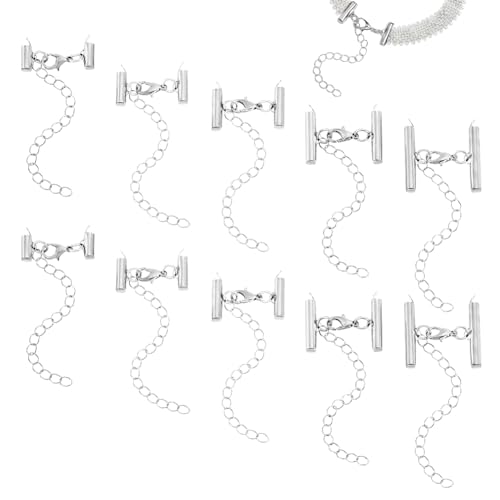 AHANDMAKER 20 Stück Schiebeverschlüsse 5 Style Tubes Slider Endkappen Schiebeverschluss Crimp Kordelenden Für Halsketten Armbänder DIY Schmuckherstellung Platin 20~78mm AHANDMAKER 20 Stück Schiebeverschlüsse 5 Style Tubes Slider Endkappen Schiebeverschluss Crimp Kordelenden Für Halsketten Armbänder DIY Schmuckherstellung Platin 20~78mm von AHANDMAKER
