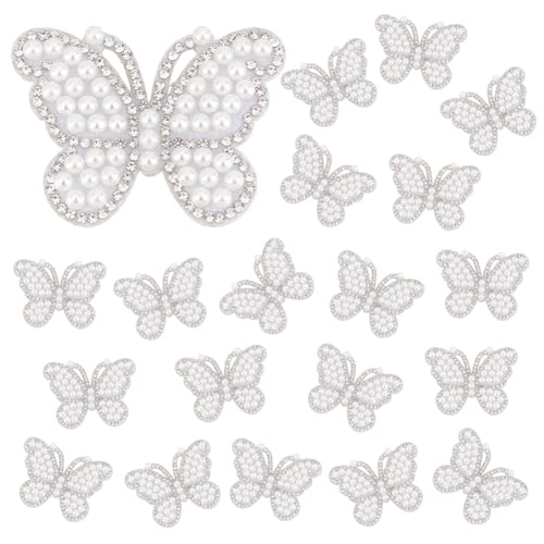 AHANDMAKER 20 Stück Schmetterlings Strass Aufnäher Mit Perlen Und Schmetterlingen Applikationen Zum Aufnähen Dekoration Für Kleidung Reparaturflicken Kristall Applikationen Für Kleider AHANDMAKER 20 Stück Schmetterlings Strass Aufnäher Mit Perlen Und Schmetterlingen Applikationen Zum Aufnähen Dekoration Für Kleidung Reparaturflicken Kristall Applikationen Für Kleider von AHANDMAKER