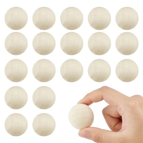 AHANDMAKER 20 Stück Unlackierte Holzkugeln Zum Basteln, 34 mm Holzkugel, Holz-Bastelperlen, Natürliche Holzrunden, Lose Holzperlen Ohne Loch Für DIY Handwerk Malerei Baum Kranz Ornament Party Dekor AHANDMAKER 20 Stück Unlackierte Holzkugeln Zum Basteln, 34 mm Holzkugel, Holz-Bastelperlen, Natürliche Holzrunden, Lose Holzperlen Ohne Loch Für DIY Handwerk Malerei Baum Kranz Ornament Party Dekor von AHANDMAKER