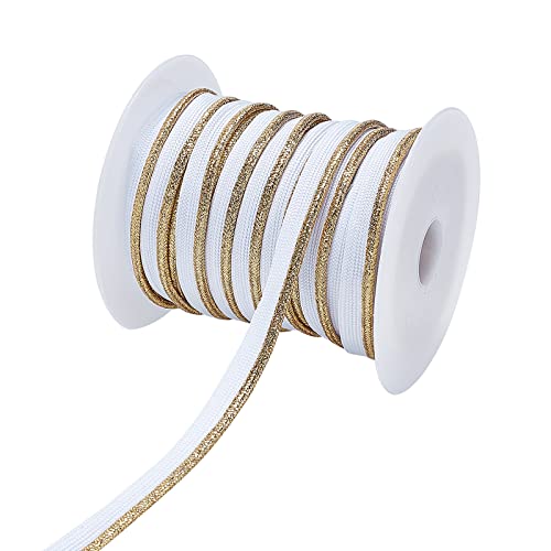 AHANDMAKER 20 Yards 9 mm Weiß/Gold Lippenkordel Trim Paspelborte Mit Kordel, Paspelrand Mit Kordel, Zum Nähen von Kleidung, Kissen, Lampen, Vorhängen AHANDMAKER 20 Yards 9 mm Weiß/Gold Lippenkordel Trim Paspelborte Mit Kordel, Paspelrand Mit Kordel, Zum Nähen von Kleidung, Kissen, Lampen, Vorhängen von AHANDMAKER