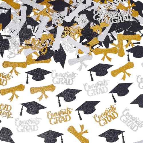 AHANDMAKER 200 Stück Abschlussfeier Dekorationen Schwarz Gold Silber Konfetti Congrats Graduation Tischstreu Konfetti Partyzubehör Für Congrats Grad Mottoparty AHANDMAKER 200 Stück Abschlussfeier Dekorationen Schwarz Gold Silber Konfetti Congrats Graduation Tischstreu Konfetti Partyzubehör Für Congrats Grad Mottoparty von AHANDMAKER