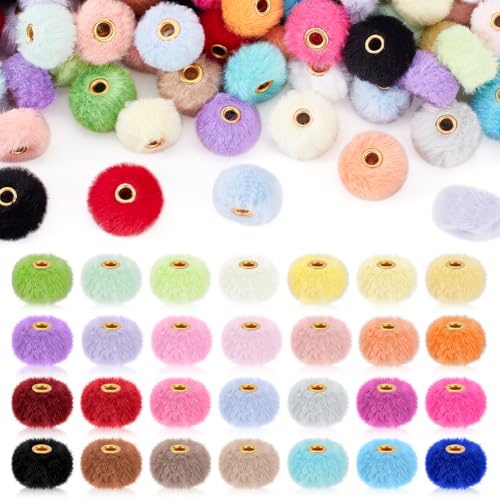 AHANDMAKER 200 Stück Flauschige Kunstpelz Pompon Perlen Weiche Flauschige Abstandsperlen Mit Großem Loch Süße Pompom Kugelperle Für Die Schmuckherstellung Halsketten Armbänder Basteln AHANDMAKER 200 Stück Flauschige Kunstpelz Pompon Perlen Weiche Flauschige Abstandsperlen Mit Großem Loch Süße Pompom Kugelperle Für Die Schmuckherstellung Halsketten Armbänder Basteln von AHANDMAKER
