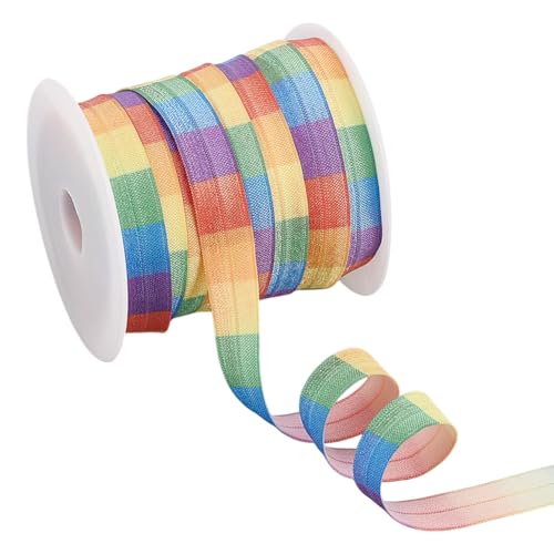 AHANDMAKER 21.87 Yards Raindow Faltbares Elastisches Stretchband 5/8" breites Umklappbares Spitzenband Dekoratives Faltbares Dehnbares Band Elastisches Band Für Hosenbund AHANDMAKER 21.87 Yards Raindow Faltbares Elastisches Stretchband 5/8" breites Umklappbares Spitzenband Dekoratives Faltbares Dehnbares Band Elastisches Band Für Hosenbund von AHANDMAKER