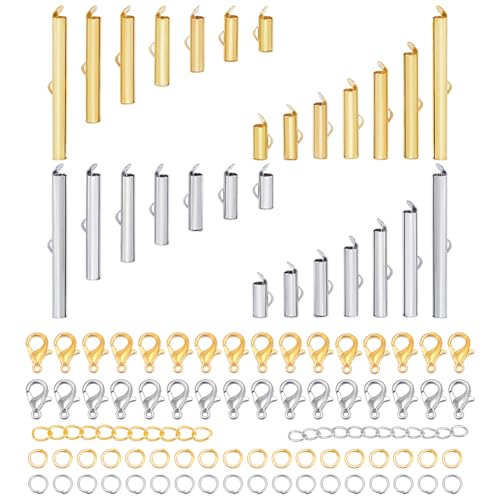 AHANDMAKER 224 Stück 7 Größen Schiebeverschlüsse mit Twist-Verlängerungsketten, offene Binderinge, Karabinerverschlüsse für Ohrringe, Halsketten, Armbänder, Perlen, Schmuckherstellung, 10 mm/13 mm/16 AHANDMAKER 224 Stück 7 Größen Schiebeverschlüsse mit Twist-Verlängerungsketten, offene Binderinge, Karabinerverschlüsse für Ohrringe, Halsketten, Armbänder, Perlen, Schmuckherstellung, 10 mm/13 mm/16 von AHANDMAKER