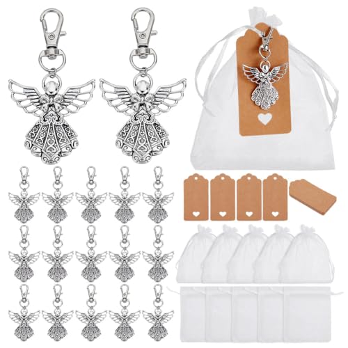 AHANDMAKER 24 Set Engel Schlüsselanhänger. Schlüsselanhänger Mit Engel Und Feen Anhänger Aus Legierung Im Tibetischen Stil Mit Dankesanhängern Geschenktüten Mit Kordelzug Für Partygeschenke AHANDMAKER 24 Set Engel Schlüsselanhänger. Schlüsselanhänger Mit Engel Und Feen Anhänger Aus Legierung Im Tibetischen Stil Mit Dankesanhängern Geschenktüten Mit Kordelzug Für Partygeschenke von AHANDMAKER