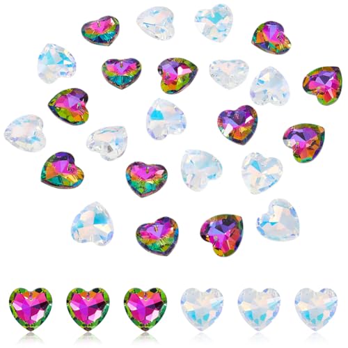 AHANDMAKER 24 Stück 2 Farben Kristall Herz Prisma Sonnenfänger ab Farbe Herzform Hängende Anhänger Facettiertes Glas Regenbogen Maker Charms Für Zuhause Hochzeitsdekor AHANDMAKER 24 Stück 2 Farben Kristall Herz Prisma Sonnenfänger ab Farbe Herzform Hängende Anhänger Facettiertes Glas Regenbogen Maker Charms Für Zuhause Hochzeitsdekor von AHANDMAKER