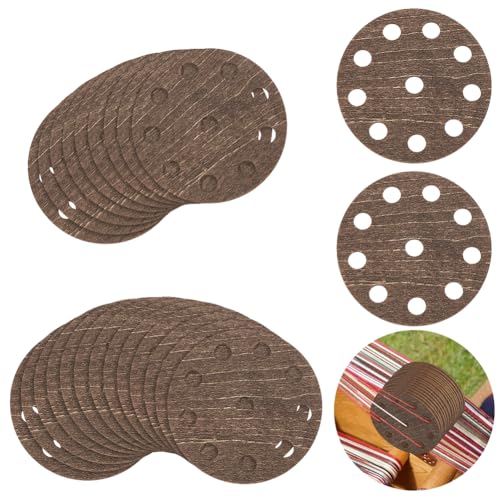 AHANDMAKER 24 Stück Webkarten. 2.17 Zoll Flache Runde Holzbrettchen Webkarten 10 löcher Webstuhl Karten Handgemachte Weben Werkzeug Weben Liefert Für Stricken Webstuhl Kokosnuss Braun von AHANDMAKER