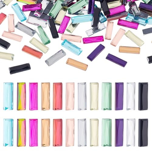 AHANDMAKER 240 Stück Flache Rückseite Zum Aufnähen von Edelsteinen 12 Farben Rechteckige Facettierte Glas Strass Cabochons Ohne Loch Edelsteine Für Kleidungsstücke Kleider Basteln 15x5x3mm AHANDMAKER 240 Stück Flache Rückseite Zum Aufnähen von Edelsteinen 12 Farben Rechteckige Facettierte Glas Strass Cabochons Ohne Loch Edelsteine Für Kleidungsstücke Kleider Basteln 15x5x3mm von AHANDMAKER