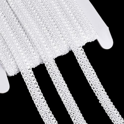AHANDMAKER 25 Yards Weißer Zopf Spitzenbesatz Polyester Gewebebesatz 11mm /0.45" dekorativer Gimp Für Kostüme Basteln Nähen Vorhang Schonbezug Dekoration AHANDMAKER 25 Yards Weißer Zopf Spitzenbesatz Polyester Gewebebesatz 11mm /0.45" dekorativer Gimp Für Kostüme Basteln Nähen Vorhang Schonbezug Dekoration von AHANDMAKER