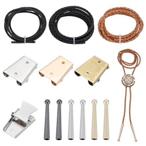 AHANDMAKER 3 Set Bolo Tie Findesets 3 Farben Bolo Tie Tips Ersatz Endkappen Kit Bolo Kappenschnalle Aus Legierung Für DIY Bastelarbeiten Kleidung Dekor Design Schmuckherstellung von AHANDMAKER