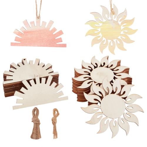 AHANDMAKER 30 Packung 2 Stile Holz Sonnenausschnitte Sun Wood Türhänger Mit Jutekordel Unlackiertes Holz Sommerdekor Boho Holz Sonne Hängeornamente Für DIY Malerei Home Party Dekoration AHANDMAKER 30 Packung 2 Stile Holz Sonnenausschnitte Sun Wood Türhänger Mit Jutekordel Unlackiertes Holz Sommerdekor Boho Holz Sonne Hängeornamente Für DIY Malerei Home Party Dekoration von AHANDMAKER
