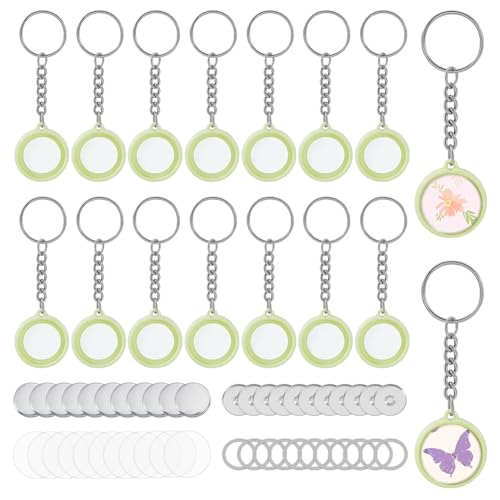 AHANDMAKER 30 Set Button Maker Supplies für Schlüsselanhänger, 25 mm, Stiftherstellungs-Set für Knöpfe, Schlüsselanhänger, doppelseitig, Schlüsselanhänger-Teile mit Metallgehäuse, für Bastelarbeiten AHANDMAKER 30 Set Button Maker Supplies für Schlüsselanhänger, 25 mm, Stiftherstellungs-Set für Knöpfe, Schlüsselanhänger, doppelseitig, Schlüsselanhänger-Teile mit Metallgehäuse, für Bastelarbeiten von AHANDMAKER