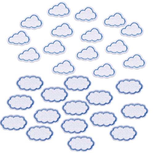 AHANDMAKER 30 Stück 2 Stile, Wolken-Stickerei-Aufnäher, niedliches Himmel-Thema, zum Aufnähen auf Stoff, Aufkleber für Löcher, Reparaturen, Jacken, Jeans, Kleider, Hüte, Rucksäcke, Dekoration AHANDMAKER 30 Stück 2 Stile, Wolken-Stickerei-Aufnäher, niedliches Himmel-Thema, zum Aufnähen auf Stoff, Aufkleber für Löcher, Reparaturen, Jacken, Jeans, Kleider, Hüte, Rucksäcke, Dekoration von AHANDMAKER