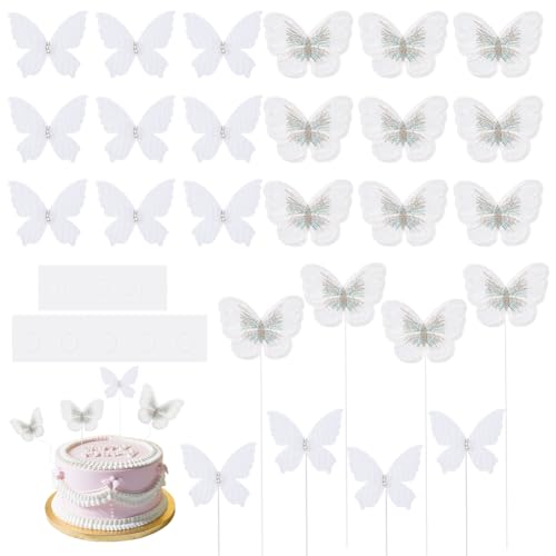 AHANDMAKER 30 Stück Schmetterlings Kuchenaufsatz. 2 Stile Weiße Schmetterlings Kuchendekoration Cupcake Topper „3D Schmetterling“ Für Kuchendekoration Zum Geburtstag Hochzeit Party Blumenstrauß Dekor AHANDMAKER 30 Stück Schmetterlings Kuchenaufsatz. 2 Stile Weiße Schmetterlings Kuchendekoration Cupcake Topper „3D Schmetterling“ Für Kuchendekoration Zum Geburtstag Hochzeit Party Blumenstrauß Dekor von AHANDMAKER