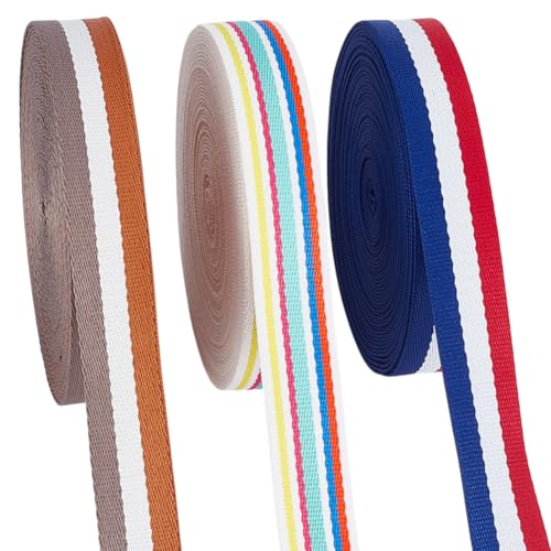 AHANDMAKER 30 Yards 3 Stile Polyester Gurtband 1 Zoll Breites Gestreiftes Strapazierfähiges Schneidbares Ersatzband Für Rucksackgriffe Haustierleinen Bastelarbeiten AHANDMAKER 30 Yards 3 Stile Polyester Gurtband 1 Zoll Breites Gestreiftes Strapazierfähiges Schneidbares Ersatzband Für Rucksackgriffe Haustierleinen Bastelarbeiten von AHANDMAKER