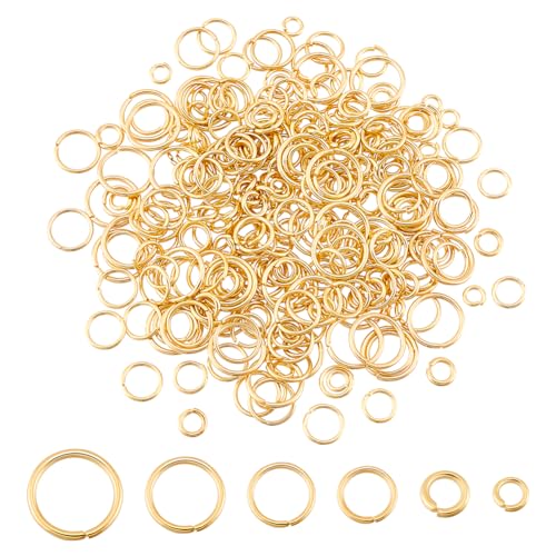 AHANDMAKER 300 Stück Offene Biegeringe, Echter 24K Vergoldeter Edelstahl, Biegeringe, Lose Biegeschlaufen, Öffner, Spaltringe Zur Schmuckherstellung, Halsketten, 2.4~8.5 mm AHANDMAKER 300 Stück Offene Biegeringe, Echter 24K Vergoldeter Edelstahl, Biegeringe, Lose Biegeschlaufen, Öffner, Spaltringe Zur Schmuckherstellung, Halsketten, 2.4~8.5 mm von AHANDMAKER