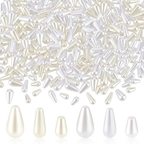 AHANDMAKER 300 Stück Tropfenförmige Imitationsperlen Weiß Beige Kunstperlen Aus Kunststoff In Wassertropfenform Lose Perlen Für Die Herstellung von Schmuck Halsketten Und Armbändern AHANDMAKER 300 Stück Tropfenförmige Imitationsperlen Weiß Beige Kunstperlen Aus Kunststoff In Wassertropfenform Lose Perlen Für Die Herstellung von Schmuck Halsketten Und Armbändern von AHANDMAKER