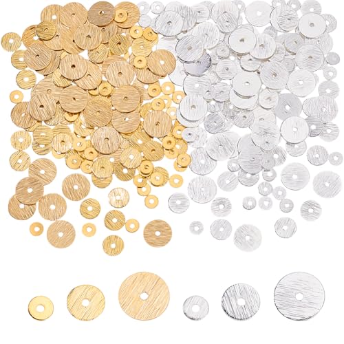 AHANDMAKER 300cps 6 Stile Messing Disc Spacer Perlen 4/6/8mm Gold Silber Flache Runde Heishi Perlen Glänzende Rondelle Für DIY Handwerk Machen Loch 1~1.2mm AHANDMAKER 300cps 6 Stile Messing Disc Spacer Perlen 4/6/8mm Gold Silber Flache Runde Heishi Perlen Glänzende Rondelle Für DIY Handwerk Machen Loch 1~1.2mm von AHANDMAKER