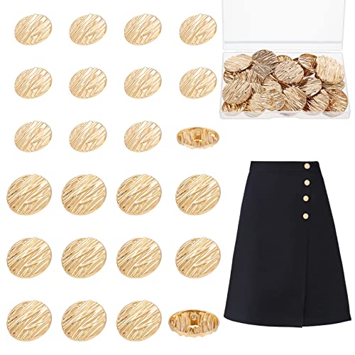 AHANDMAKER 32 Stück Ösenknopf Aus Legierung, Flacher Metallknopf Goldene Blazer-Knöpfe Knopf Zum Annähen Für Jacke Anzug Wollmantel Hemd Hose Nähen Basteln Und Schmuckherstellung, 25mm/30mm AHANDMAKER 32 Stück Ösenknopf Aus Legierung, Flacher Metallknopf Goldene Blazer-Knöpfe Knopf Zum Annähen Für Jacke Anzug Wollmantel Hemd Hose Nähen Basteln Und Schmuckherstellung, 25mm/30mm von AHANDMAKER