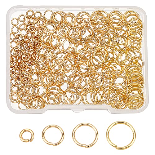 AHANDMAKER 320 Stück offene Biegeringe, 4 Größen, echt 24 Karat vergoldeter Edelstahl, Biegeringe, Bulk für DIY-Schmuck, Basteln, Ohrring, Halskette,Halsband, Schlüsselanhänger, 2,4–6,5 mm AHANDMAKER 320 Stück offene Biegeringe, 4 Größen, echt 24 Karat vergoldeter Edelstahl, Biegeringe, Bulk für DIY-Schmuck, Basteln, Ohrring, Halskette,Halsband, Schlüsselanhänger, 2,4–6,5 mm von AHANDMAKER