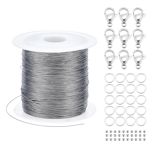 AHANDMAKER 328 Fuß 0.25mm Edelstahldraht Mit 200 Biegeringen 30 x Karabinerverschluss Und 50 x Abstandsperlen. Armband Findeset Zur Schmuckherstellung AHANDMAKER 328 Fuß 0.25mm Edelstahldraht Mit 200 Biegeringen 30 x Karabinerverschluss Und 50 x Abstandsperlen. Armband Findeset Zur Schmuckherstellung von AHANDMAKER