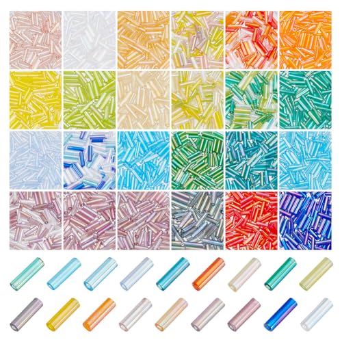 AHANDMAKER 3360 Stück Röhrenperlen In 24 Farben Transparente Glasperlen In Regenbogenfarben 6x2mm Lose Abstandsperlen Für Armbänder Halsketten Schmuckherstellung AHANDMAKER 3360 Stück Röhrenperlen In 24 Farben Transparente Glasperlen In Regenbogenfarben 6x2mm Lose Abstandsperlen Für Armbänder Halsketten Schmuckherstellung von AHANDMAKER