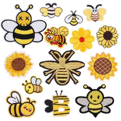 AHANDMAKER 34 Stück Bestickte Bienen-Aufnäher, Bienen- Und Sonnenblumen-Stickstoff, Zum Aufbügeln/Aufnähen, Aufnäher In Bienenform, Für Kleidung, Hüte, Hemden, Jacken, Schuhe, Dekoration AHANDMAKER 34 Stück Bestickte Bienen-Aufnäher, Bienen- Und Sonnenblumen-Stickstoff, Zum Aufbügeln/Aufnähen, Aufnäher In Bienenform, Für Kleidung, Hüte, Hemden, Jacken, Schuhe, Dekoration von AHANDMAKER