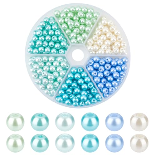 AHANDMAKER 360 Stück 6 Farben Runde Glasperlen Blau Serie 7mm Lüster Bemalt Runde Spacer Perlen Für Armbänder Halsketten Schmuckherstellung DIY Bastelzubehör AHANDMAKER 360 Stück 6 Farben Runde Glasperlen Blau Serie 7mm Lüster Bemalt Runde Spacer Perlen Für Armbänder Halsketten Schmuckherstellung DIY Bastelzubehör von AHANDMAKER