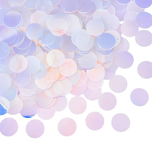 AHANDMAKER 360 Stück Flache Runde Pailletten. 29mm Lose PVC Pailletten Schillernde Transparente Pailletten Zum Basteln Nähen Sticken Applikationen Und Verzierungen Für Kleidung. von AHANDMAKER