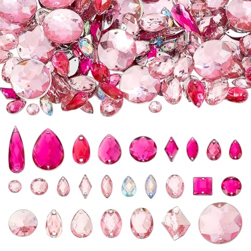 AHANDMAKER 360 Stück Glas-Strassstein aufnähen In 12 Stilen Strasssteine für Textilien Rosa Flatback Kristall Strasssteine Zum Zum Basteln Kostüm Kleidung Schuhe Schmuckherstellung Rosa 8~30mm AHANDMAKER 360 Stück Glas-Strassstein aufnähen In 12 Stilen Strasssteine für Textilien Rosa Flatback Kristall Strasssteine Zum Zum Basteln Kostüm Kleidung Schuhe Schmuckherstellung Rosa 8~30mm von AHANDMAKER