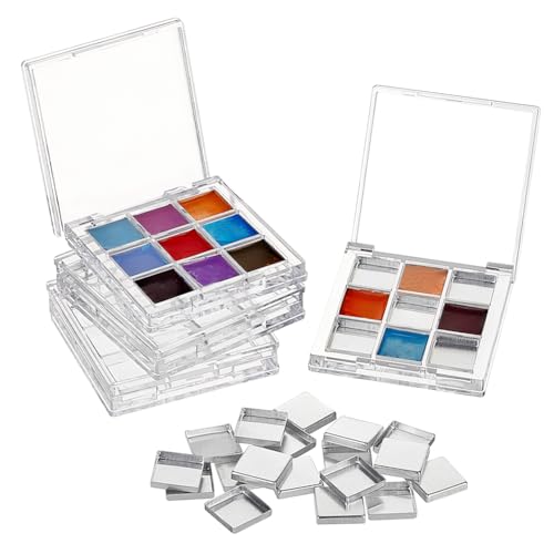 AHANDMAKER 4 Set Mit 9 leeren Aquarellpaletten, Transparente Blechdose, Metallpaletten-Farbkoffer Mit Deckel Für Lidschatten, Plein-Air-Malerei, Acryl- Und Ölgemälde AHANDMAKER 4 Set Mit 9 leeren Aquarellpaletten, Transparente Blechdose, Metallpaletten-Farbkoffer Mit Deckel Für Lidschatten, Plein-Air-Malerei, Acryl- Und Ölgemälde von AHANDMAKER