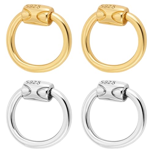AHANDMAKER 4 Stück 925 Schraubverschlüsse Aus Sterlingsilber 6mm Runde Halskettenverschlüsse 2 Farben Halskettenverbinder Für Die Herstellung von Armbändern Und Schmuck von AHANDMAKER