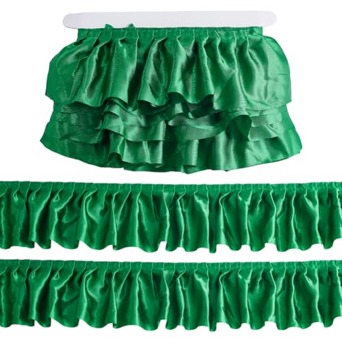AHANDMAKER 4.57 m Grünes Rüschenband 8.5cm Breit Satin Rüschenbesatz Plisseebesatz Chiffon Stoffbänder Spitzen Bastelbedarf Zum Nähen Basteln Kleider Vorhänge AHANDMAKER 4.57 m Grünes Rüschenband 8.5cm Breit Satin Rüschenbesatz Plisseebesatz Chiffon Stoffbänder Spitzen Bastelbedarf Zum Nähen Basteln Kleider Vorhänge von AHANDMAKER