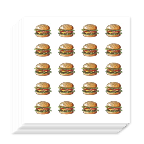 AHANDMAKER 400 selbstklebende Planer Aufkleber. Hamburger Aufkleber FoodStickers Aufkleber Für Planer Kalender Scrapbook Basteln Geschenktüte Siegel Mottoparty Dekor 0.5 Zoll von AHANDMAKER