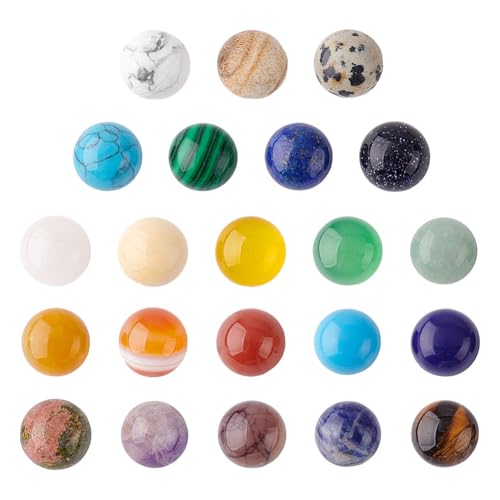 AHANDMAKER 44 Stück 22 Stile Natürliche Edelstein Cabochons Halbrunde Cabochons 10mm Quarzkristallfliesen Synthetische Steine Edelsteine Für Die Schmuckherstellung Armbänder DIY AHANDMAKER 44 Stück 22 Stile Natürliche Edelstein Cabochons Halbrunde Cabochons 10mm Quarzkristallfliesen Synthetische Steine Edelsteine Für Die Schmuckherstellung Armbänder DIY von AHANDMAKER