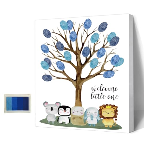 AHANDMAKER 5 Baum Mit Tierfingerabdrücken, Kreatives DIY Gäste-Signatur-Anmeldebuch, Fingerabdrücke, Gästebuch Mit Holzrahmen Für Hochzeit, Geburtstag, Party, Babyparty, Mit 4 Stempelkissen AHANDMAKER 5 Baum Mit Tierfingerabdrücken, Kreatives DIY Gäste-Signatur-Anmeldebuch, Fingerabdrücke, Gästebuch Mit Holzrahmen Für Hochzeit, Geburtstag, Party, Babyparty, Mit 4 Stempelkissen von AHANDMAKER