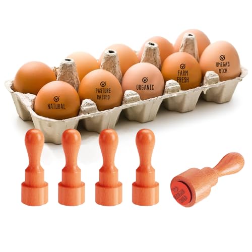 AHANDMAKER 5 Stile Eier Qualitätssiegel Stempel Mini Etikettenstempel Aus Holz Mit Hakenmuster Einzigartige Zeichenstempel Für Ostereierzüchter Und Besitzer Planer Aufkleber von AHANDMAKER