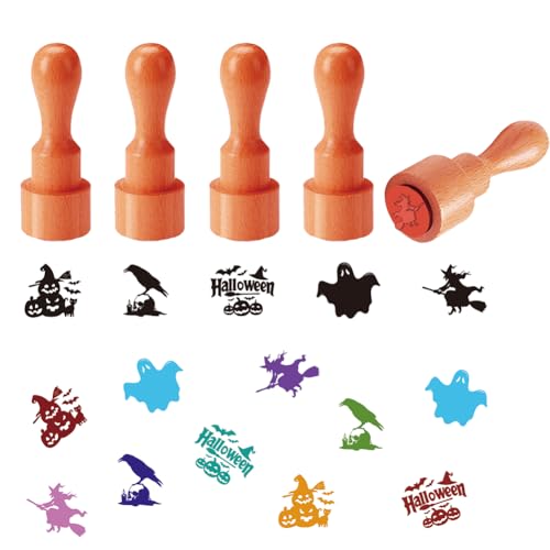 AHANDMAKER 5 Stile Halloween Dekorative Stempel Geist Kürbis Krähe Hexenmuster Mini Ei Stempel Aus Holz Für Scrapbooking Kartenherstellung Planer Aufkleber AHANDMAKER 5 Stile Halloween Dekorative Stempel Geist Kürbis Krähe Hexenmuster Mini Ei Stempel Aus Holz Für Scrapbooking Kartenherstellung Planer Aufkleber von AHANDMAKER